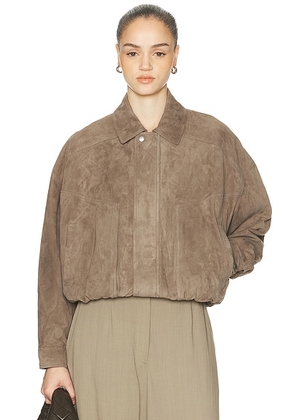 ARMA Frederica Suede Bomber Jacket in Soil - Brown. Size 34 (also in 38, 40, 42).