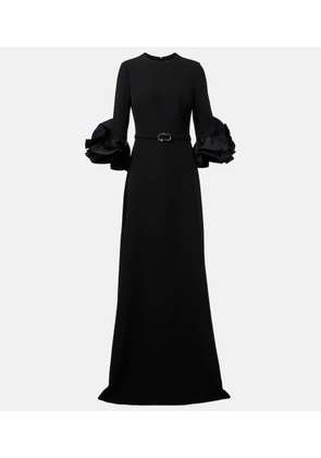 Safiyaa Belted ruffled crepe gown