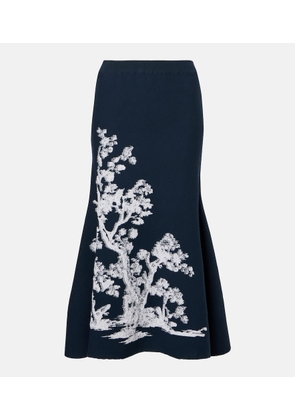 Erdem Asymmetric printed midi skirt