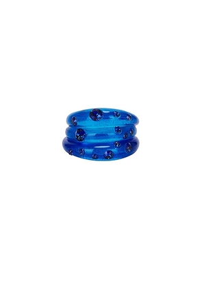 FRY POWERS Sun Powers Resin Crystal Ring in Cobalt - Blue. Size 6 (also in 8).