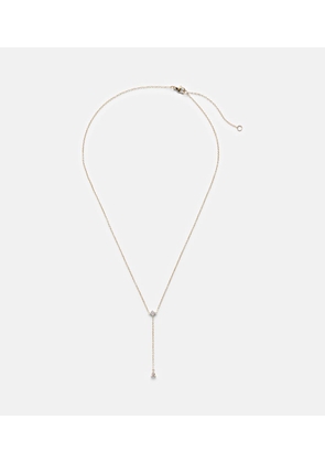 Stone and Strand Perfect Pear 14kt gold lariat necklace with diamonds