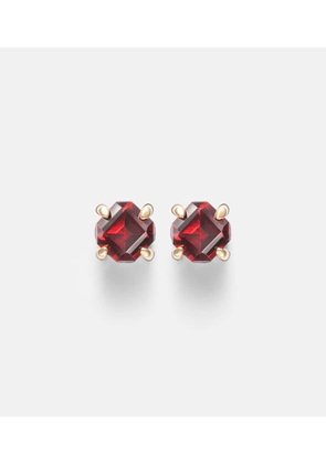 Stone and Strand 10kt gold earrings with garnet