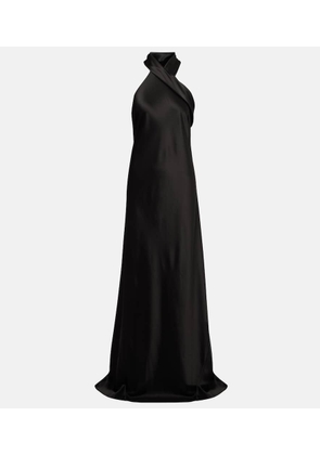 Galvan Satin halter neck gown