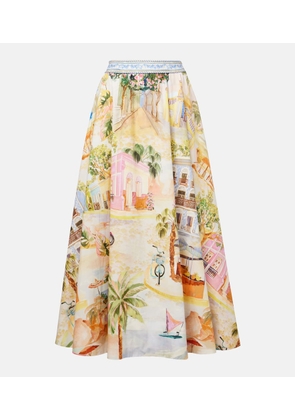 Farm Rio Printed cotton maxi skirt