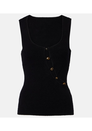 SIR Chiara cutout cotton-blend boucle tank top