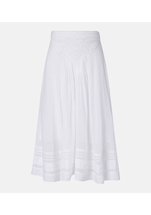 Marant Etoile Garliana lace-trimmed cotton midi skirt