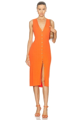 L'AGENCE Domino Sleeveless Button Dress in Tangerine - Orange. Size XL (also in ).