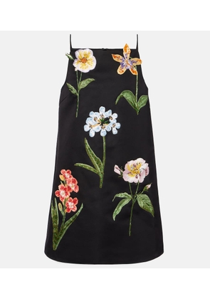 Leo Lin Leia floral-applique minidress