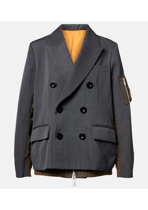 Sacai Paneled double-breasted jacket