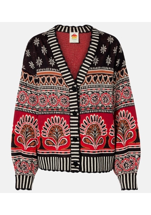 Farm Rio Coconut Grove cotton jacquard cardigan