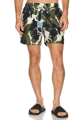 OAS Foliago Swim Shorts in Multi - Army. Size S (also in ).