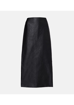 Rohe Embossed high-rise midi skirt
