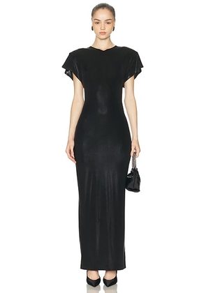 Norma Kamali Cap Sleeve Shoulder Pad Long Dress in Black - Black. Size L (also in M, S, XS).