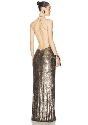 The New Arrivals by Ilkyaz Ozel Aether Gown in Obscurra - Metallic Bronze. Size 34 (also in 36, 40).