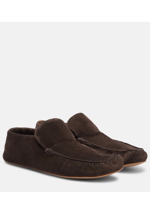 The Row Leo shearling-lined suede loafers
