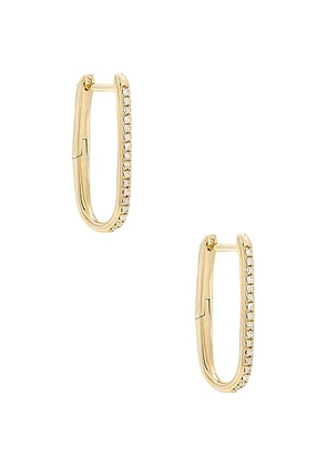 STONE AND STRAND Diamond Oval Earrings in Gold & Diamond - Metallic Gold. Size all.
