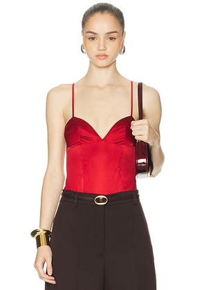Kiki de Montparnasse Tous Les Jours Bodysuit in Red - Red. Size L (also in M, XS).