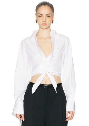 Monse Criss-Cross Tie Shirt in White - White. Size 0 (also in 4, 8).