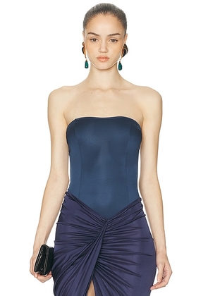 Kiki de Montparnasse Eclat Jersey Bodysuit in French Navy - Slate. Size L (also in M, S, XS).