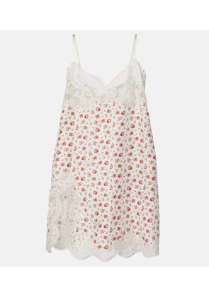 Dolce&Gabbana Lace-trimmed silk and cotton slip dress