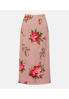 Dolce&Gabbana Floral silk-blend midi skirt