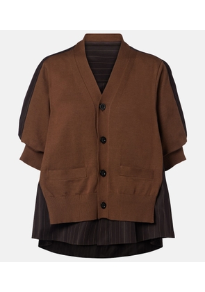 Sacai Striped cotton cardigan