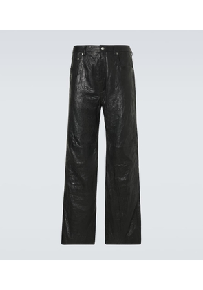 Rick Owens Leather wide-leg jeans