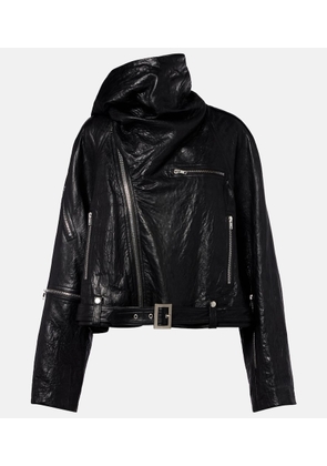 Rick Owens Scarf Light leather biker jacket