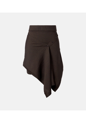 Lemaire Asymmetric wool-blend miniskirt