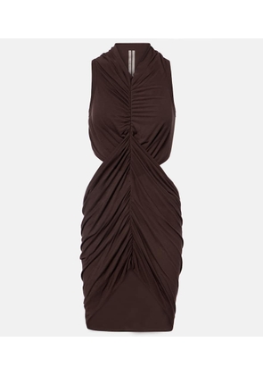 Rick Owens Sunpeel cutout gathered minidress