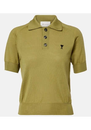 Ami Paris Ami De Cour wool polo shirt