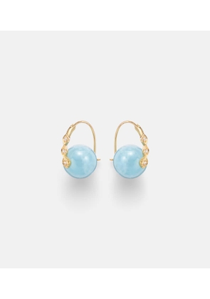 Sydney Evan 14kt gold (585/1000) earrings with diamonds and aquamarines
