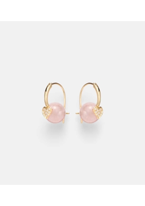 Sydney Evan 14kt gold (585/1000) earrings with diamonds and morganites