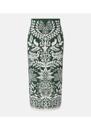 Farm Rio Miranda intarsia knitted midi skirt