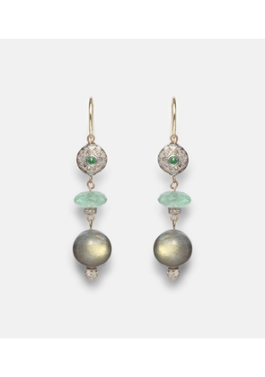 Ileana Makri 9kt gold (375/1000) and sterling silver (925) earrings with gemstones