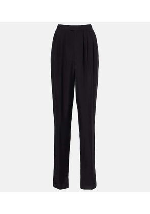 Saint Laurent Pleated silk straight pants