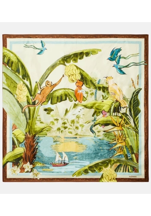 Alemais Printed silk satin scarf