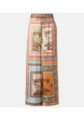 Alemais Alberta silk satin palazzo pants