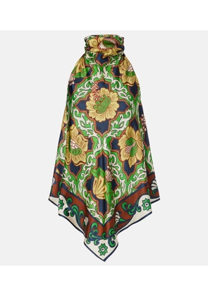 Alemais Liana printed silk satin top