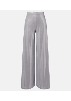 Norma Kamali Metallic-effect wide-leg pants