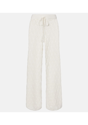 Faithfull Fio pointelle cotton wide-leg pants