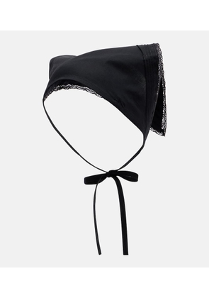 Faithfull Emilia lace-trimmed cotton scarf