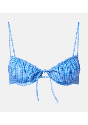 Faithfull Ombra checked bikini top
