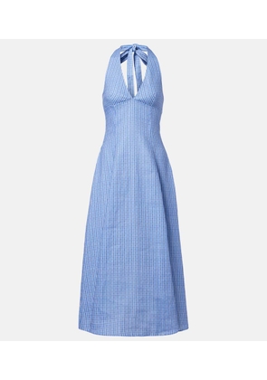 Faithfull Marais checked linen midi dress