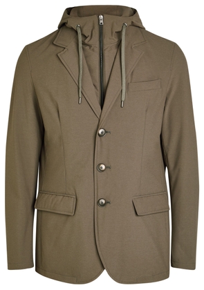 Herno Hooded-insert Layered Nylon Blazer Jacket - Taupe - 48 (UK38 / M)