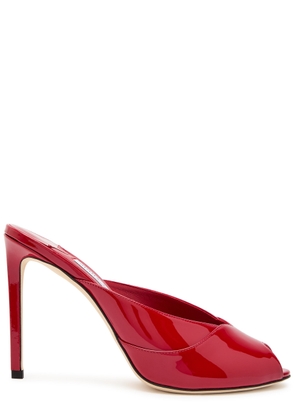 Jimmy Choo Brigitte 100 Patent Leather Mules - Red - 41 (IT41 / UK8)