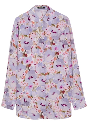 Balmain Floral-print Silk Shirt - White - 36 (UK8 / S)