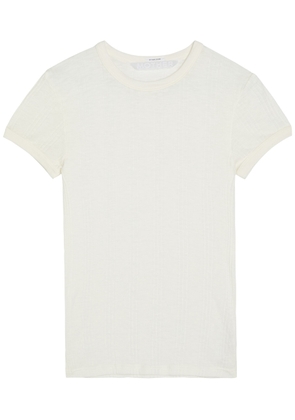 Mother The Itty Bitty Ringer Ribbed Cotton T-shirt - White - S (UK8-10 / S)