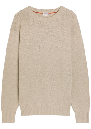Tods Crew-neck Cotton-knit Jumper - Off White - XL