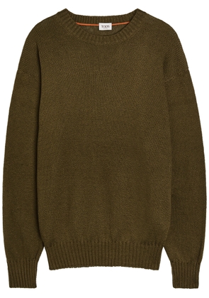 Tods Crew-neck Cotton-knit Jumper - Brown - S